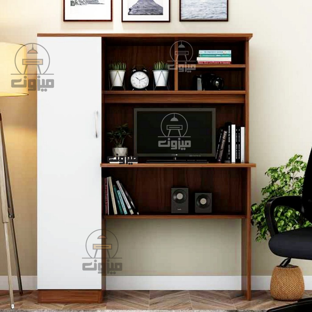 میز تحریر کمد دار مدرن مدل کمند یک میزون چوب