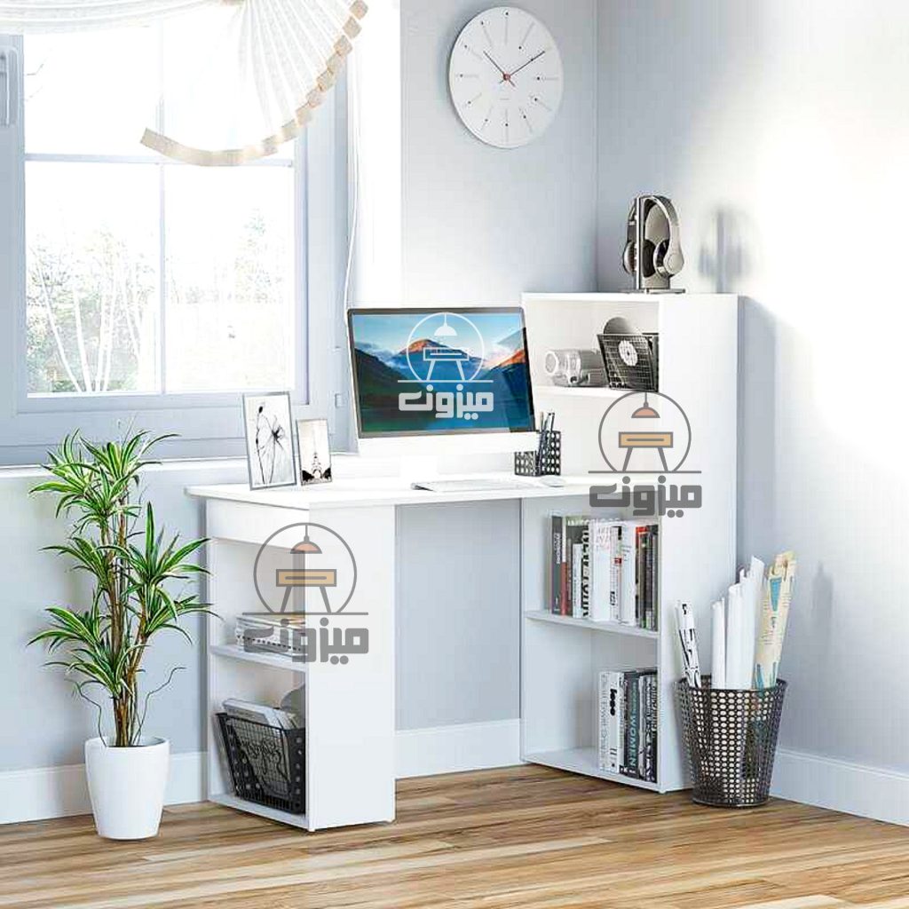 میز تحریر شیک کتابخانه ای مدل آتنا دو میزون چوب