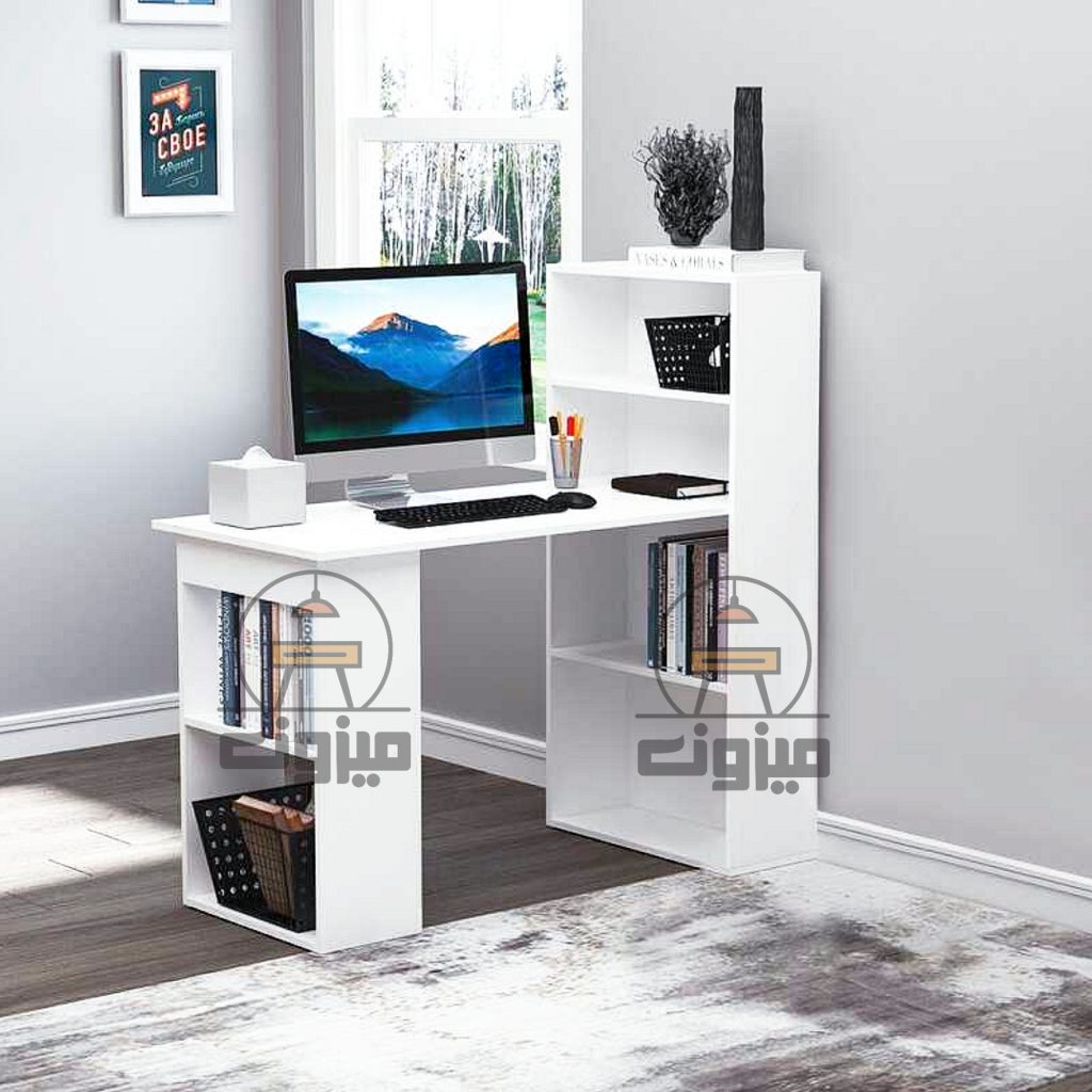 میز تحریر شیک کتابخانه دار مدل آتنا یک میزون چوب