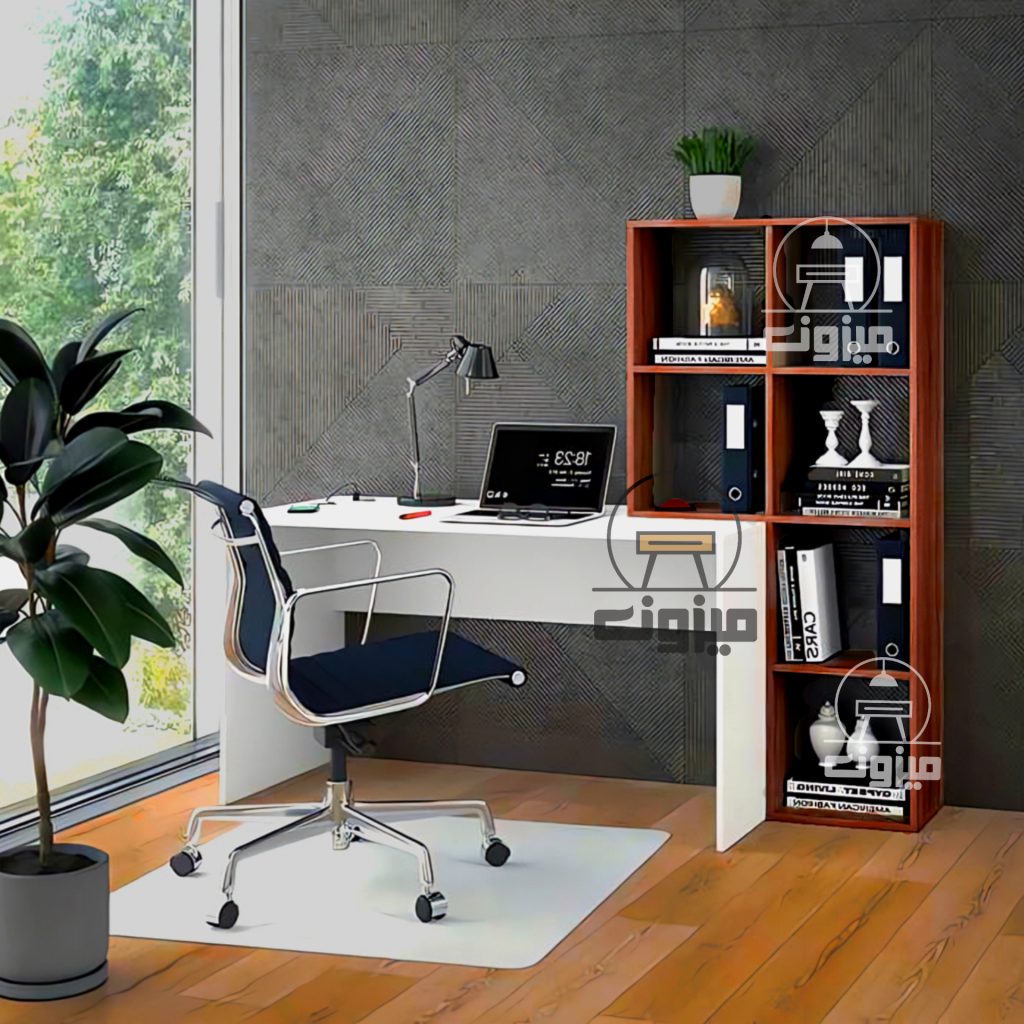 میز تحریر ساده کتابخانه ای مدل پارسا دو میزون چوب