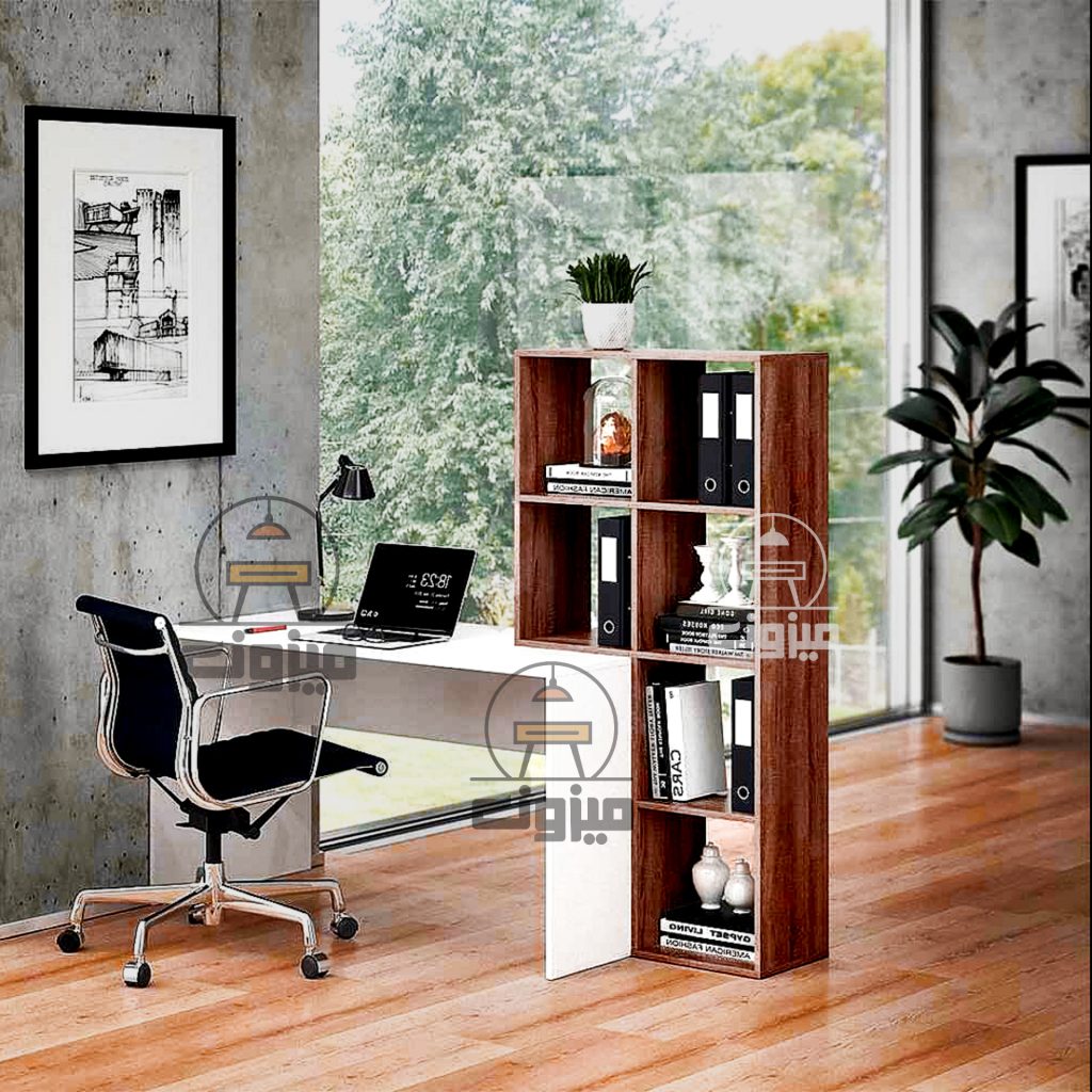 میز تحریر ساده کتابخانه ای مدل پارسا دو میزون چوب