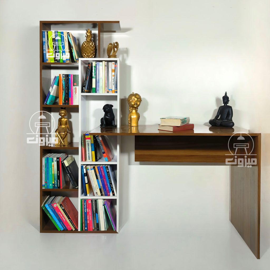 میز تحریر کتابخانه دار مدل رها یک میزون چوب