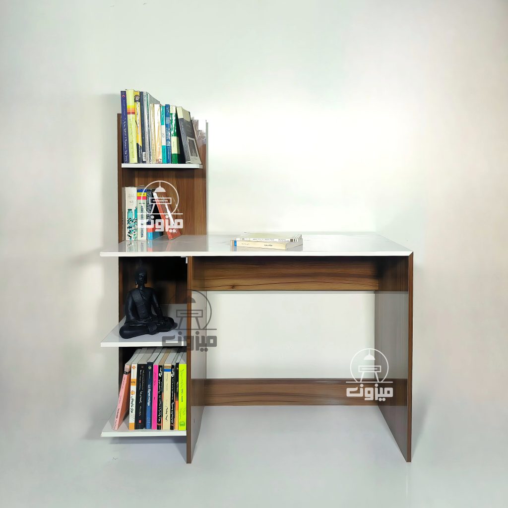 میز تحریر کتابخانه ای ساده مدل دلسا دو میزون چوب