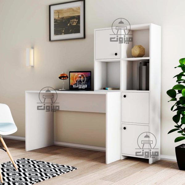 میزتحریر مدل پندار دو سفید میزون چوب