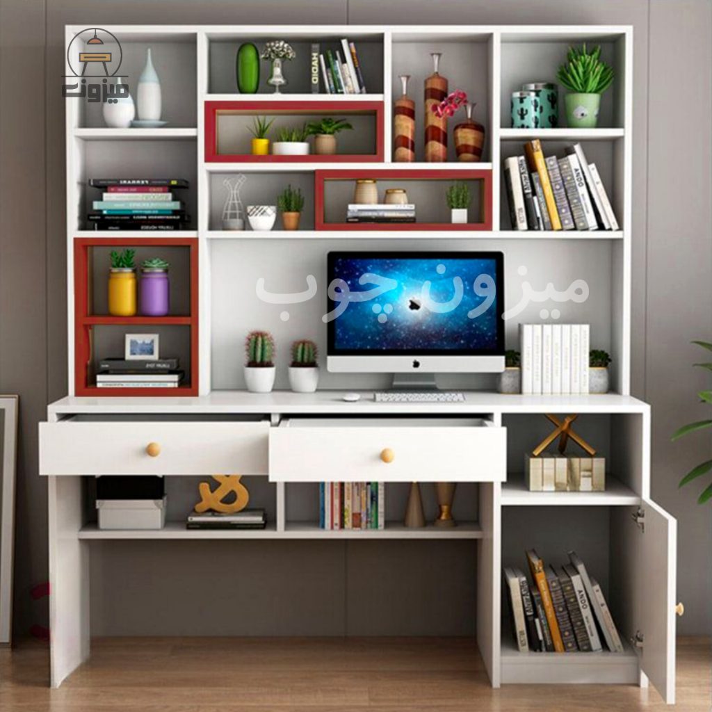 میز تحریر مدل گیتی دو سفید میزون چوب